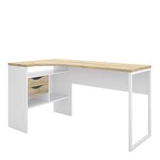 A wide variety of magic corner drawer options are available to you, such as general use, wood style, and material. Function Plus Corner Desk 2 Drawers In White And Oak Fsc Mix 70 Nc Coc 060652 My Furniture Direct