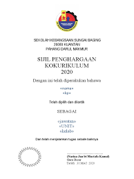 Sijil penghargaan dari jabatan perkhidmatan awam (jpa). Template Sijil