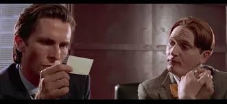 In the original segment, a group of arrogant young investment bankers gather in a conference room to drool over the subtle variations between their business cards. American Psycho Scene Re Imagined With Apple Card