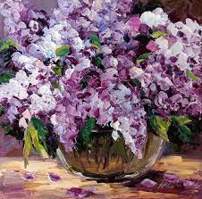 Lilac Still Life Purple Flower Oil Painting On Small Canvas Etsy Flower Painting Lilac Painting Oil Painting Flowers