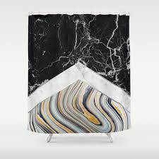 Curtain rod, shower curtain liner and hooks not. Arrows Black Granite White Marble Blue Marble 182 Shower Curtain By Natural Collective Co Marble Stone De Blue Marble White Marble Black Granite