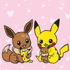 Adorable Doodle Of Eevee And Pikachu Holding Small Plushies Of Themselves This Is An Enamel Pin Des Cute Pokemon Wallpaper Pikachu Art Cute Cartoon Wallpapers