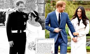 Prince harry and meghan markle welcome. Prince Harry And Meghan Markle Share Unseen Photo From Their Wedding Day Daily Mail Online