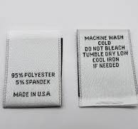 Woven Care Clothing Labels - Gray W/ Black Text - Center ...