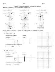 In this way, a straight line is a pattern where all the points that are connected with each other are formed on the. Practice Graphing Exponential Functions3 1 Pdf Name Date Period Practice Worksheet Graphing Exponential Functions Without A Calculator Match Each Course Hero