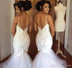 If you're looking for a mermaid wedding dress, we'll help you find a gorgeous gown mermaid wedding dresses | preownedweddingdresses.com. Sexy Plus Size Vintage Lace Mermaid Wedding Dresses 2020 3d Floral Pearls Chapel Train Low Back Arabic Dubai Country Beach Bridal Gowns From Sarah Bridal 343 72 Dhgate Com
