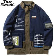 streetwear jacket men retro patchwork zipper hip hop vintage harajuku autumn fashion discounts bestprice メンズファッション いい服 メンズファッションスタイル