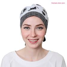 Cats Allover Ponytail Scrub Cap in Gold Metallic Accent, Premium Style  (pink Ribbon Cinch Tie), Colorful Cat Print in Black Backdrop