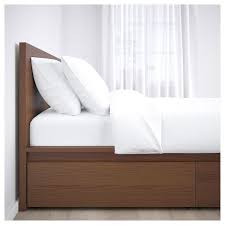 Malm Bedframe Hoog Met 2 Bedlades Bruin Gelazuurd Essenfineer Luroy 140x200 Cm Ikea High Bed Frame Malm Bed Frame Bed Frame With Storage