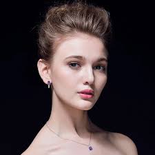 Výpredaj! Súpravy šperkov Dvakrát R Prírodného Diamantu Svadobné šperky  Sady ženy 4.45 Ct Reálne Ametyst Náušnice Krúžok 925 Sterling Silver  Náhrdelník Prívesok Darček < Jemné šperky