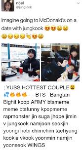 Mcdonald's says the sauces are inspired by popular recipes from its restaurants in south korea the band has great memories with mcdonald's, said said big hit music, the record label of bts, in. Noel Ajunglook Imagine Going To Mcdonald S On A Date With Jungkook Yuss Hottest Couple Bts ë°©íƒ„ì†Œë…„ë‹¨ é˜²å½ˆå°'å¹´åœ˜ Bangtan Bighit Kpop Army Btsmeme Meme Btsfunny Kpopmeme Rapmonster Jin Suga Jhope Jimin