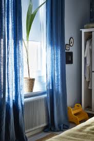 Aina Gardine Leinen Blau Vorhange Wohnzimmer Gardinen Ikea