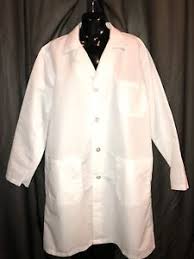 details about medline mens staff length white lab coat resist wrinkles side vent openings 38