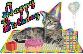 Cute Happy Birthday Gifs Funny Bday Animated Pictures Happy Birthday Cat Cat Birthday Cute Happy Birthday