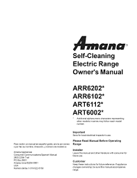 Now the door is still locked two days later and i don't know how to . Amana Oven Arr6202 User Manual Manualzz