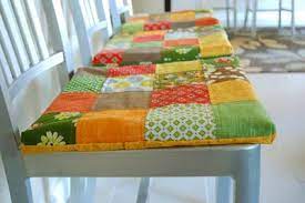 Dissassemble the chairs and choose fabric. The Brown Needle Non Slip Patchwork Seat Cushions A Tutorial Sewing Cushions Dining Room Chair Cushions Patchwork Chair