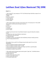 Four clauses/sentences, marked (a), (b), (c), or (d), are given beneath each question. Latihan Soal Ujian Nasional Tkj Smk