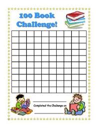 100 book challenge reading chart for kids