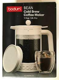 A tiny cracked on the cover as pictured. Bodum Bean Cold Brew Coffee Maker 12 Cup Capacity 51 Oz White New Open Box 8 95 Picclick