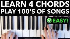 Learn 4 Chords Quickly Play Hundreds Of Songs Easy Version Learn Piano Songs Learn Piano Chords Piano Songs For Beginners