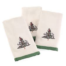3 piece christmas bathroom towel sets. Spode Tree 3 Pack Fingertip Towels Box Set Bathroom