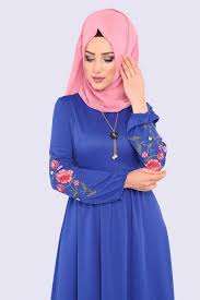 Modaselvim Elbise Kolu Nakisli Tesettur Elbise Pl834 Saks Fashion Hijab