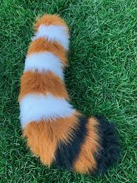 Curvy Red Panda Fursuit Tail Curved Striped Furry Tail Red - Etsy
