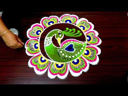 Latest Peacock Innovative Multicolor Rangoli Design Beautiful Kolam Designs Simplerangoli Rangoli Designs Easy Rangoli Designs Rangoli Designs With Dots