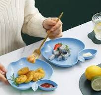 AuroraX Dinner Plates Fruit-Shape Compostable Plastic 8.5 inch Plates  Dessert Salad Fruit Dinner Kitchen Decor