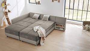1 x ecksofa collin mit schlaffunktion. Wohnlandschaft R Modena Sofa Dauerschlafer In Greige 7 Zonen Tfk
