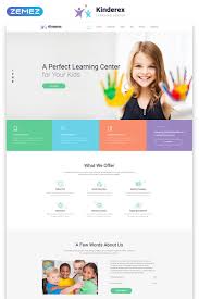 Kinderex Kids Learning Center Clean Html5 Landing Page Template Landingpage Learning Center Kinder Fun Website Design Web Layout Design Web Design Quotes