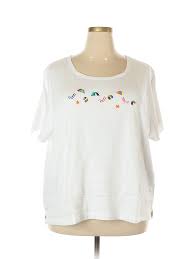 Details About Quacker Factory Women White Short Sleeve T Shirt 3x Plus