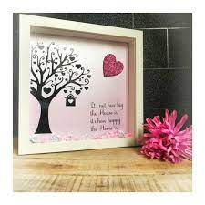 Happy Home Picture Frame Box Frame Home Quote House Warming Wall Decoration By Thegiftpage On Etsy Hand Crafted Gifts Fairy Jars Box Frames