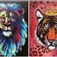 *Blacklight* Colorful Lion and Tiger Queen Set event image