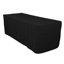 Amazon Com Linentablecloth 6 Ft Fitted Polyester Tablecloth Black Dj Table Cover Fitted Tablecloths Black Tablecloth Table Cloth