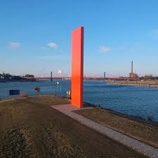 Rheinorange Am Zusammenfluss Von Rhein Und Ruhr Rhein Ruhr Ruhrgebiet Duisburg Industriekultur Art Golden Gate Bridge Golden Gate Landmarks