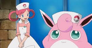 File Nurse Joy And Wigglytuff Png Bulbapedia The Community Driven Pokemon Encyclopedia Pokemon Pokemon People Cute Pokemon
