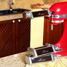 Realize the full potential of your kitchenaid mixer with these great attachments including a spiralizer, ice cream maker, and pasta roller. Gvode 3 Piece Pasta Roller Cutter Attachment Set For Kitchenaid Stand Mixer Stainless Steel Pasta Sheet Roller Spaghetti Cutter Fettuccine Cutter Maker Accessories Amazon De Home Kitchen