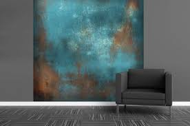 Papier Peint Mur De Metal Rouille Bleu 82 50 Euros Colorful Interiors Design Home Decor