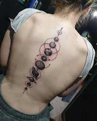 The Tattoo Society Geo Solar System Down The Spine For Cat Today By Haileii Facebook