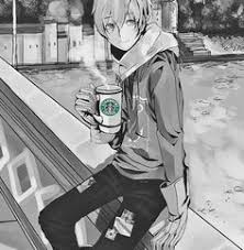 Anime Boy Drinking Coffee Make your device cooler and more beautiful. anime boy drinking coffee