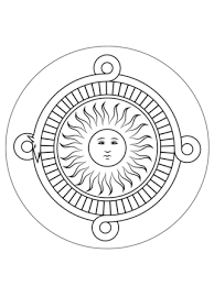 Aztec Calendar Stone Coloring Page Sun Coloring Pages Mandala Coloring Pages Aztec Art
