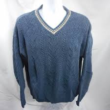 vintage st johns bay sweater mens size x large v neck e9