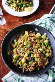 Lentils And Brussels Sprouts Skillet Vegan And Gluten Free Imagelicious Com Recipe Sprout Recipes Brussels Sprouts Recipe Brussel Sprouts