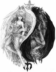 Natjieo Balance Between Good Evil Good vs evil tattoo drawings and sketches sketch coloring page. natjieo balance between good evil