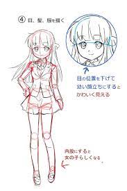 0から描く簡単な体の描き方 アニメ マンガ風キャラの描き分け 体 描き方 描き方 体の書き方