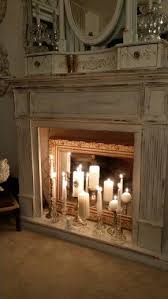 Love The Mirror Reflecting The Candlelight From Faded Bluebird At Home Fireplace Mantel Decor Candles In Fireplace Mantel Decorations