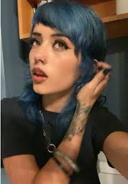 Audrey Black Blue Hair