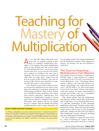 Teaching For Mastery Of Multiplication