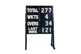 This free online cricket scoreboard displays the score of the game, who is batting, it's counting overs and wickets and shows the score in the first innings. Portascore Folding Timber Cricket Scoreboard Huck